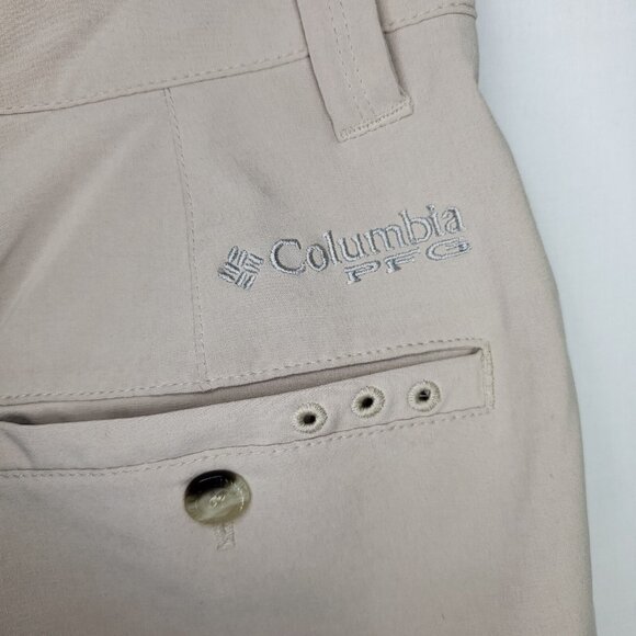 Columbia PFG Grander Marlin II Offshore Shorts Mens 30x10" Beige Fishing Stretch - Picture 6 of 11